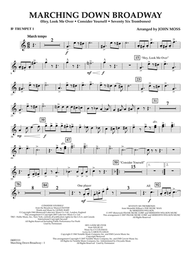 Marching Down Broadway - Bb Trumpet 1