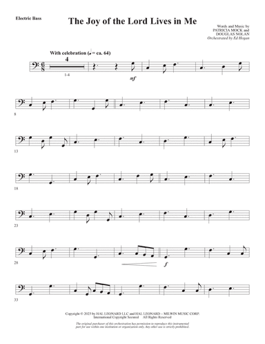 The Joy Of The Lord Lives In Me - Bass