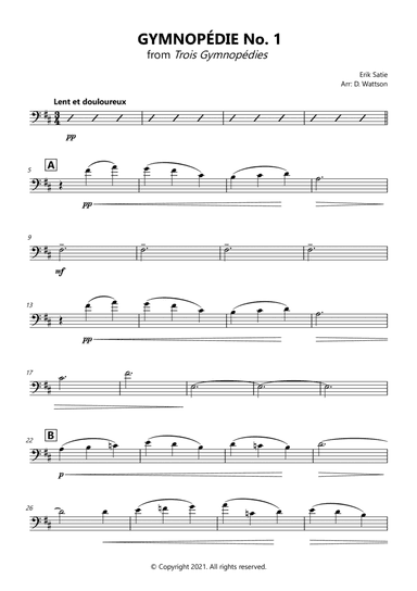Gymnopedie for cello