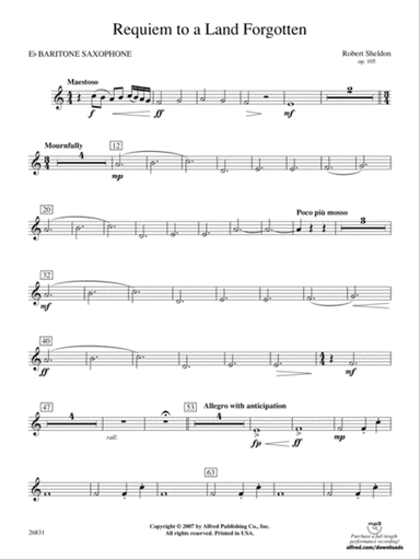 Requiem to a Land Forgotten: E-flat Baritone Saxophone