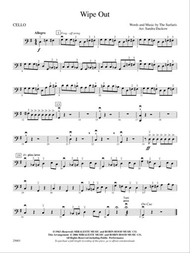Wipe Out: Cello