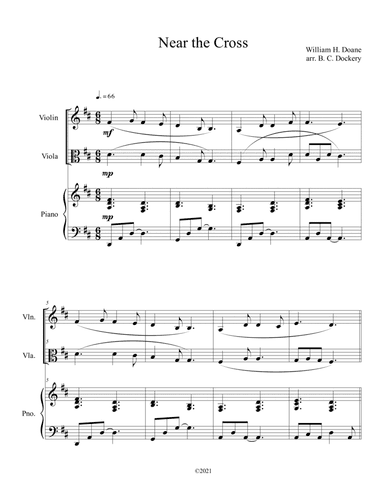 Near the Cross (Violin and Viola Duet with Piano Accompaniment)