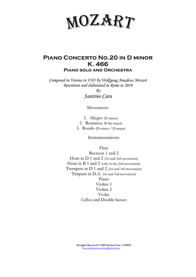 Mozart - Piano Concerto No.20 in D minor K 466 for Piano and Orchestra