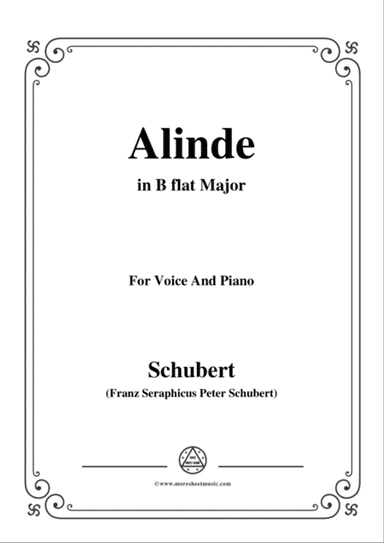 Schubert-Alinde,in B flat Major,Op.81,No.1,for Voice and Piano