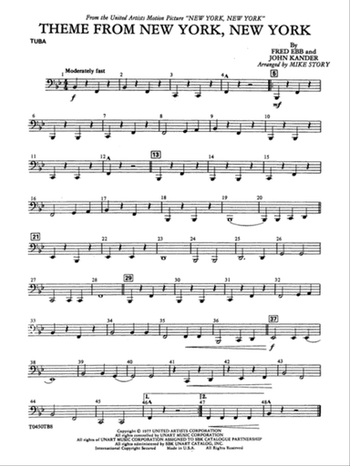New York, New York, Theme from: Tuba