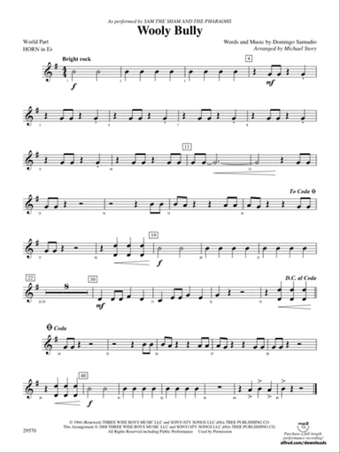 Wooly Bully: (wp) 1st Horn in E-flat