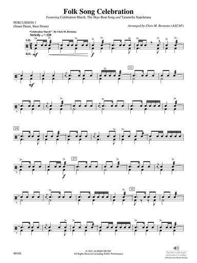 Folk Song Celebration: 1st Percussion