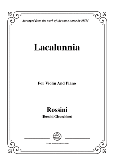 Rossini-La calunnia,for Violin and Piano