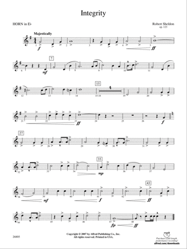 Integrity: (wp) 1st Horn in E-flat