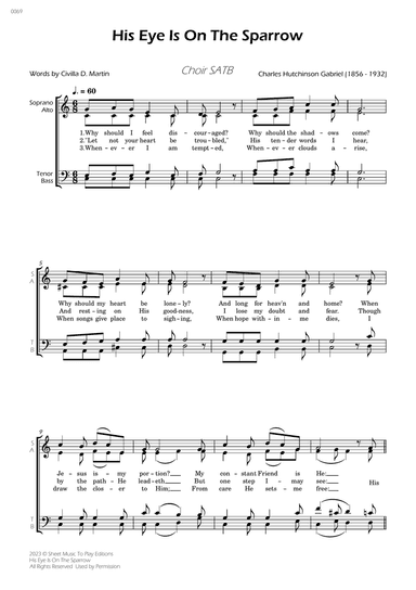 His Eye Is On The Sparrow - Choir SATB