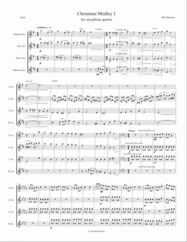 Christmas Medley 1 for saxophone quartet
