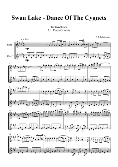 Dance of the Cygnets (flute duet) Thaikovsky