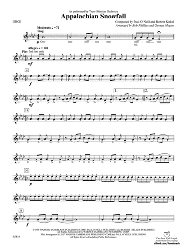 Appalachian Snowfall: Oboe