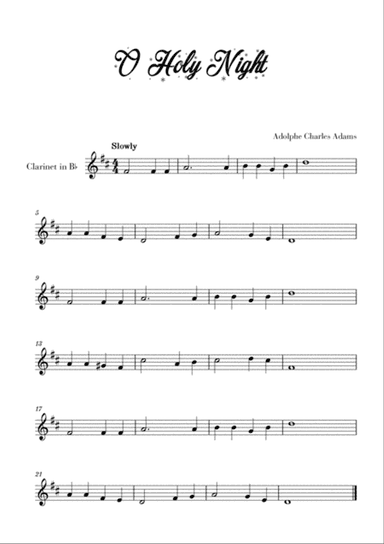 O Holy Night (for Clarinet)