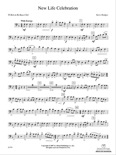 New Life Celebration: (wp) B-flat Tuba B.C.