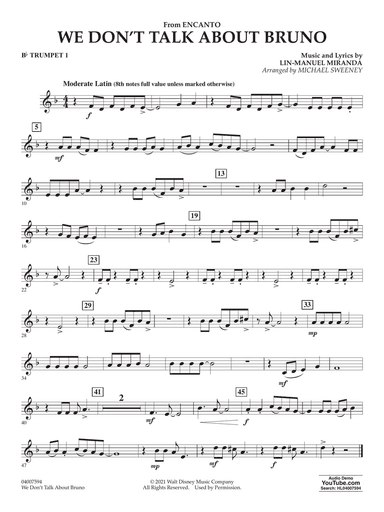 We Don't Talk About Bruno (from Encanto) (arr. Michael Sweeney) - Bb Trumpet 1