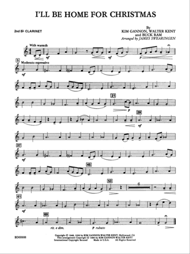 I'll Be Home for Christmas: 2nd B-flat Clarinet