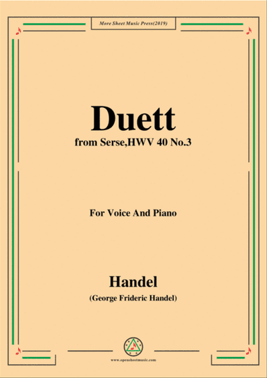 Handel-Duett,from Serse HWV 40 No.3,for Voice&Piano