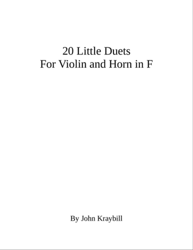 20 Little Duets for Violin and Horn in F