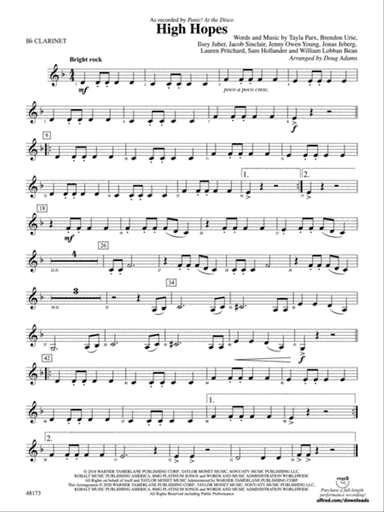 High Hopes: 1st B-flat Clarinet