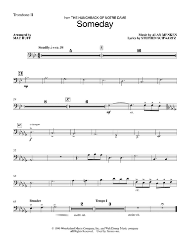 Someday (from The Hunchback Of Notre Dame) (arr. Mac Huff) - Trombone 2