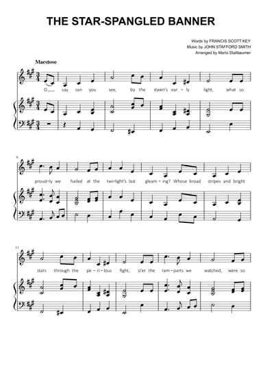 The Star-Spangled Banner (in A)
