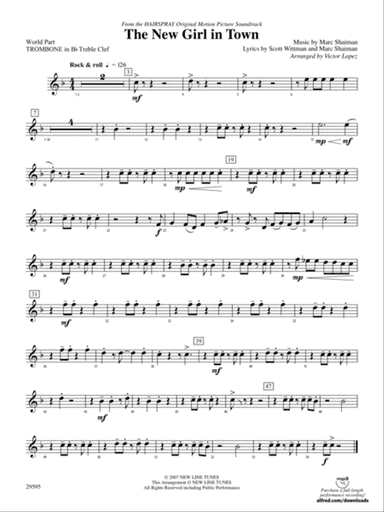 The New Girl in Town: (wp) 1st B-flat Trombone T.C.