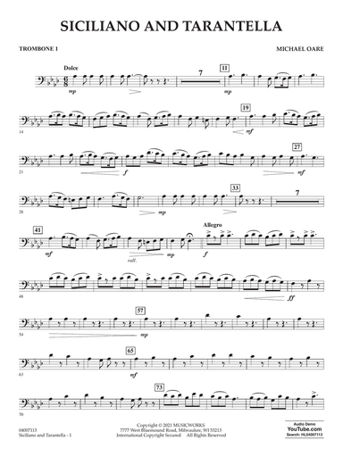 Siciliano and Tarantella - Trombone 1