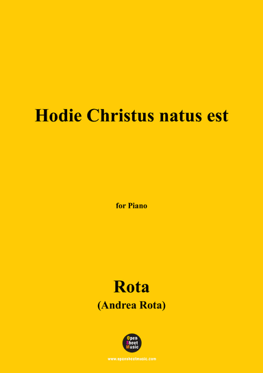 Rota-Hodie Christus natus est,for Piano