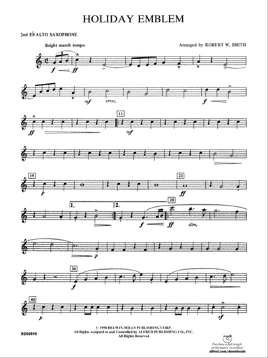 Holiday Emblem: 2nd E-flat Alto Saxophone