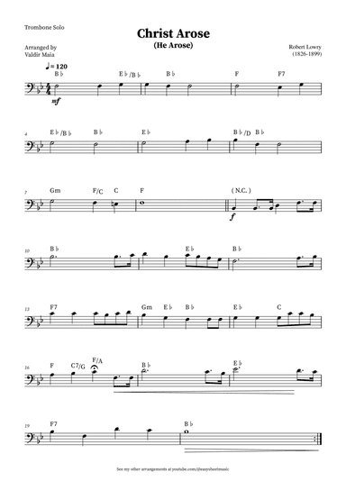 Christ Arose (He Arose) - Trombone Solo (with chords)