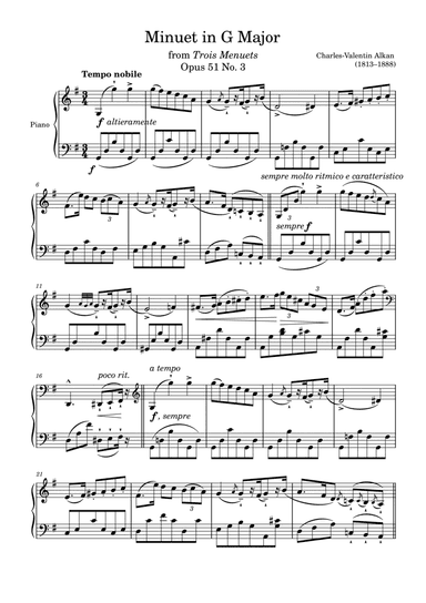 Minuet Opus 51 No. 3 in G Major