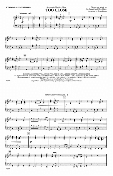 Too Close: Piano Accompaniment