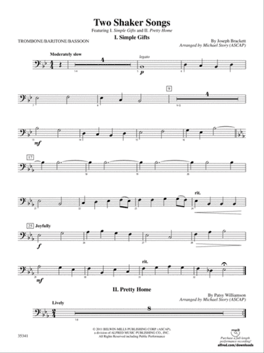 Two Shaker Songs: 1st Trombone