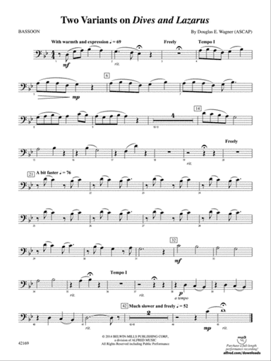 Two Variants on "Dives and Lazarus": Bassoon