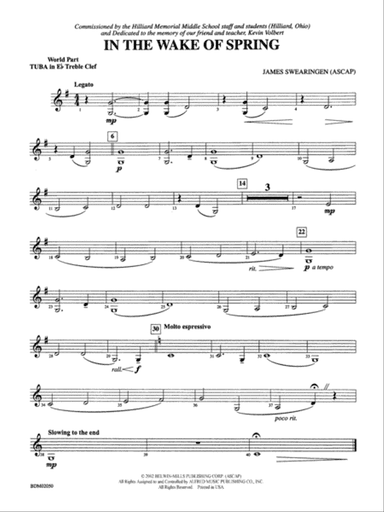 In the Wake of Spring: (wp) E-flat Tuba T.C.