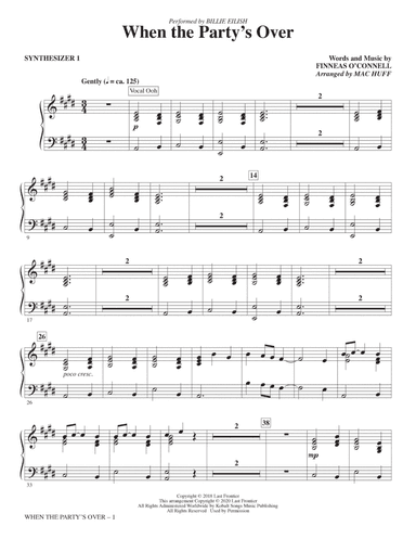 When The Party's Over (arr. Mac Huff) - Synthesizer I