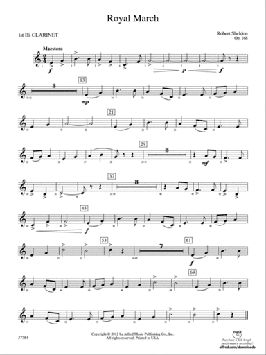 Royal March: 1st B-flat Clarinet