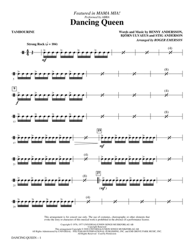 Dancing Queen (from Mamma Mia!) (arr. Roger Emerson) - Tambourine