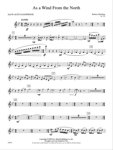 As a Wind from the North: 2nd E-flat Alto Saxophone