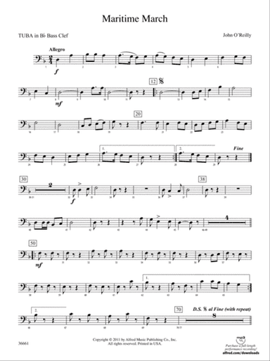 Maritime March: (wp) B-flat Tuba B.C.