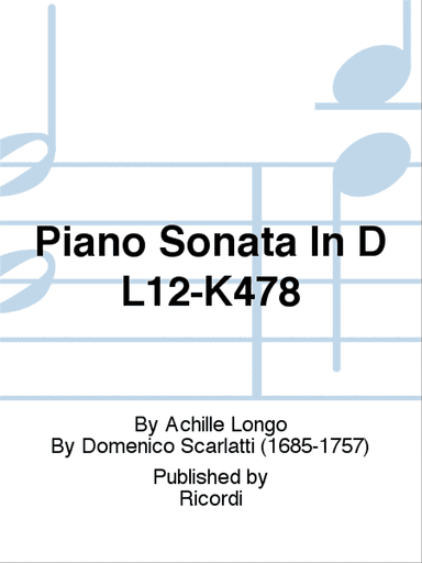 Piano Sonata In D L12-K478