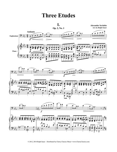 Three Etudes for Euphonium and Piano