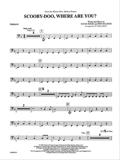 Scooby-Doo, Where Are You? (from Scooby-Doo): Timpani
