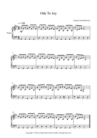 Ode To Joy - Ludwig Van Beethoven (Piano)