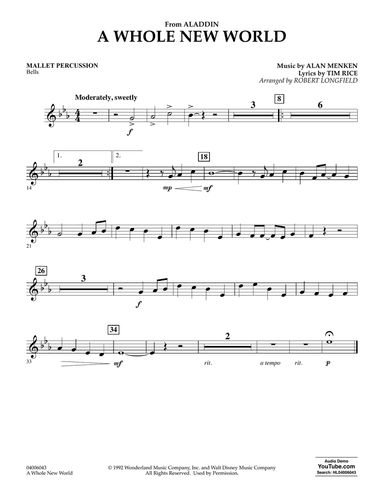 A Whole New World (from Aladdin) (arr. Robert Longfield) - Mallet Percussion