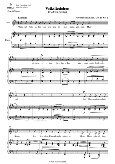 Volksliedchen, Op. 51 No. 2 (D Major)