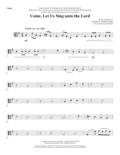 Come, Let Us Sing Unto The Lord - Viola