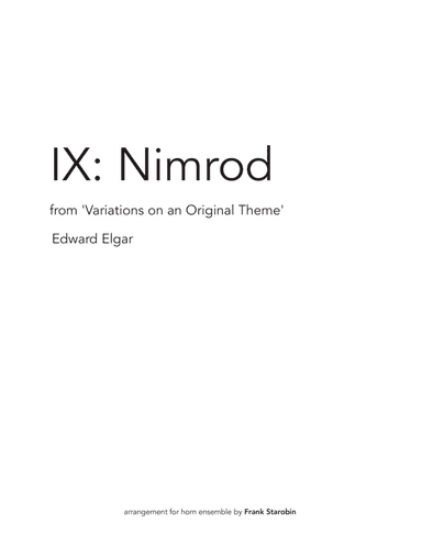 Nimrod for Horn Choir and Tuba