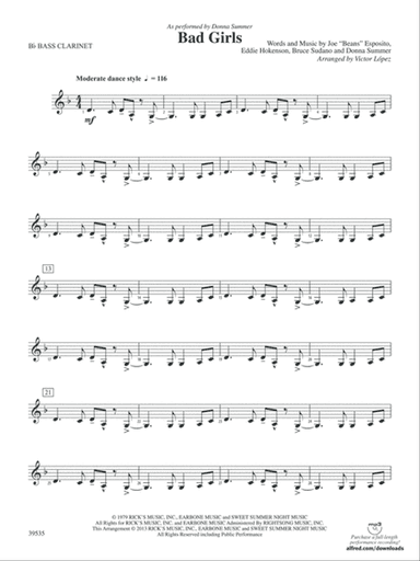 Bad Girls: B-flat Bass Clarinet